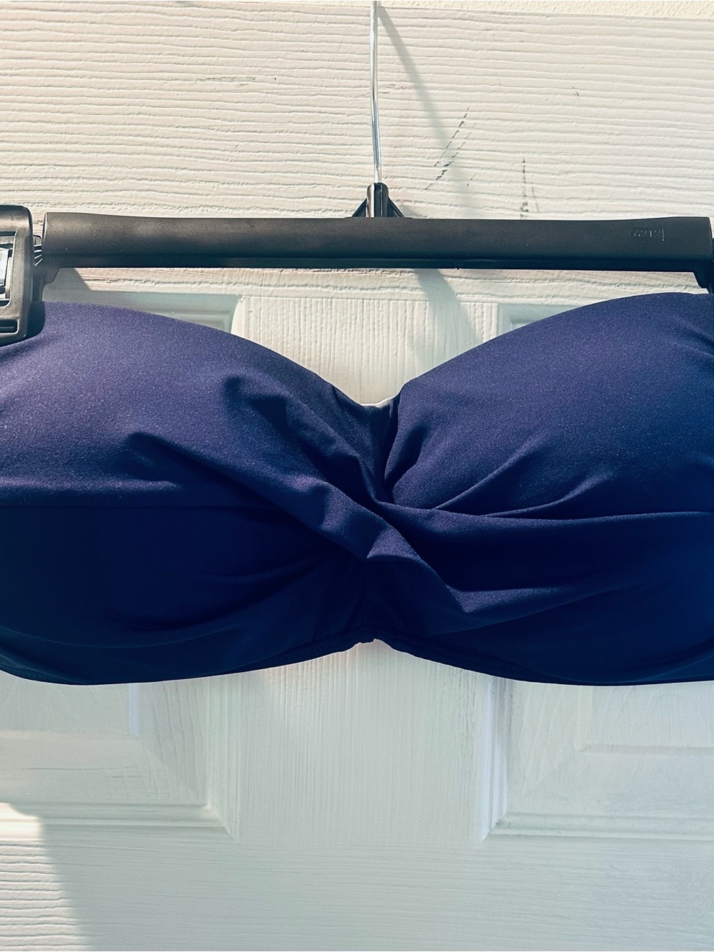 Navy Twist-Front Bandeau Swim Top - Women Swim